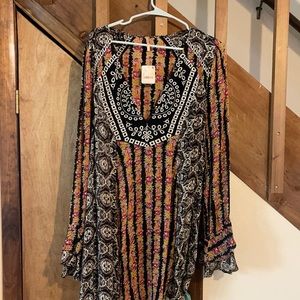 Black floral Free People tunic dress